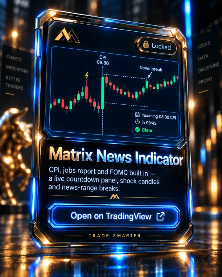Matrix News Indicator على شارت TradingView